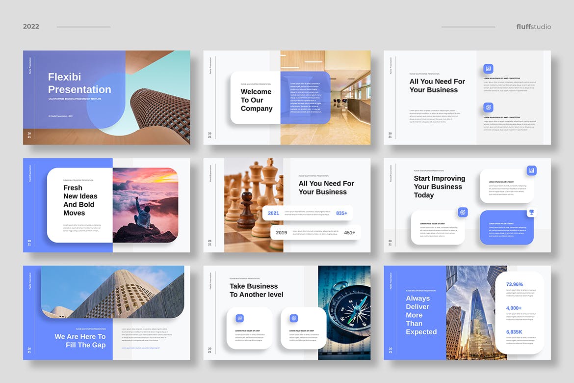 企业年度报告PPT模板 Flexibi – Multipurpose PowerPoint Template 幻灯图表 sucaiwan.com