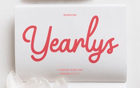 休闲复古脚本字体素材 Yearlys Retro Script Font