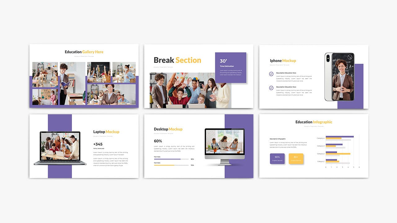 学校课堂教育PPT模板 EDUCATION – Powerpoint Template 幻灯图表 sucaiwan.com