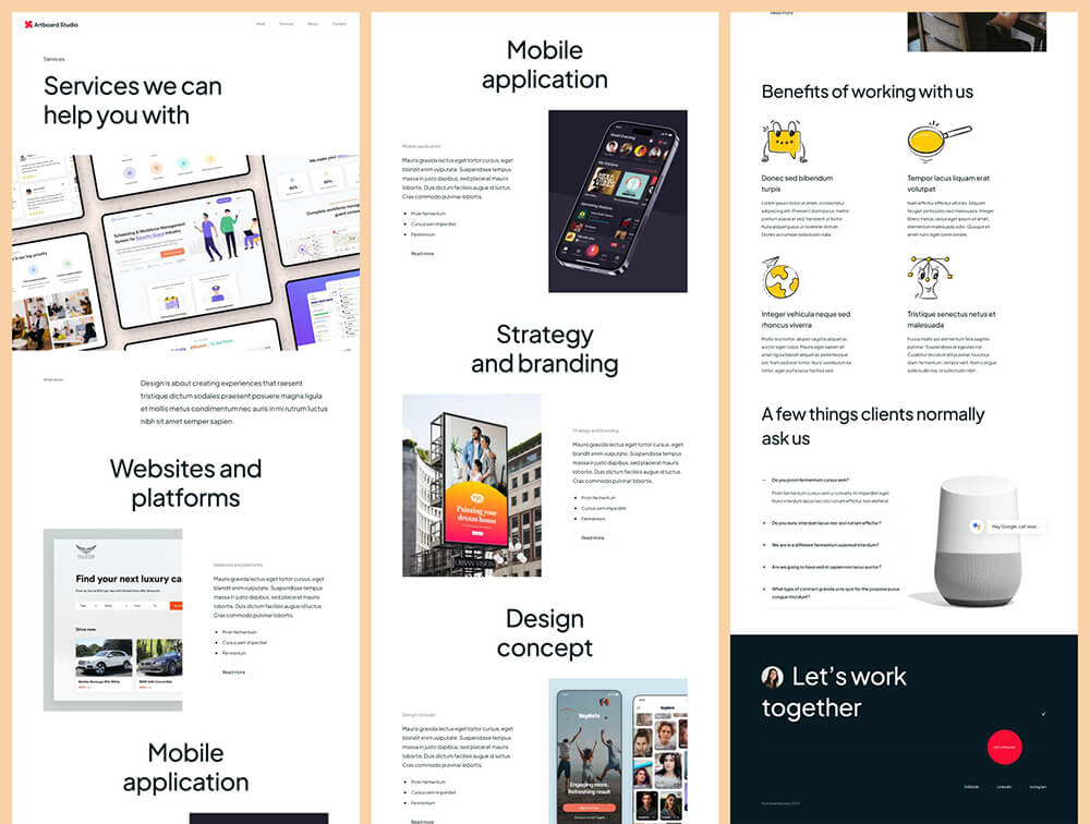 高级设计服务机构网站Figma + Bootstrap模板 APP UI sucaiwan.com
