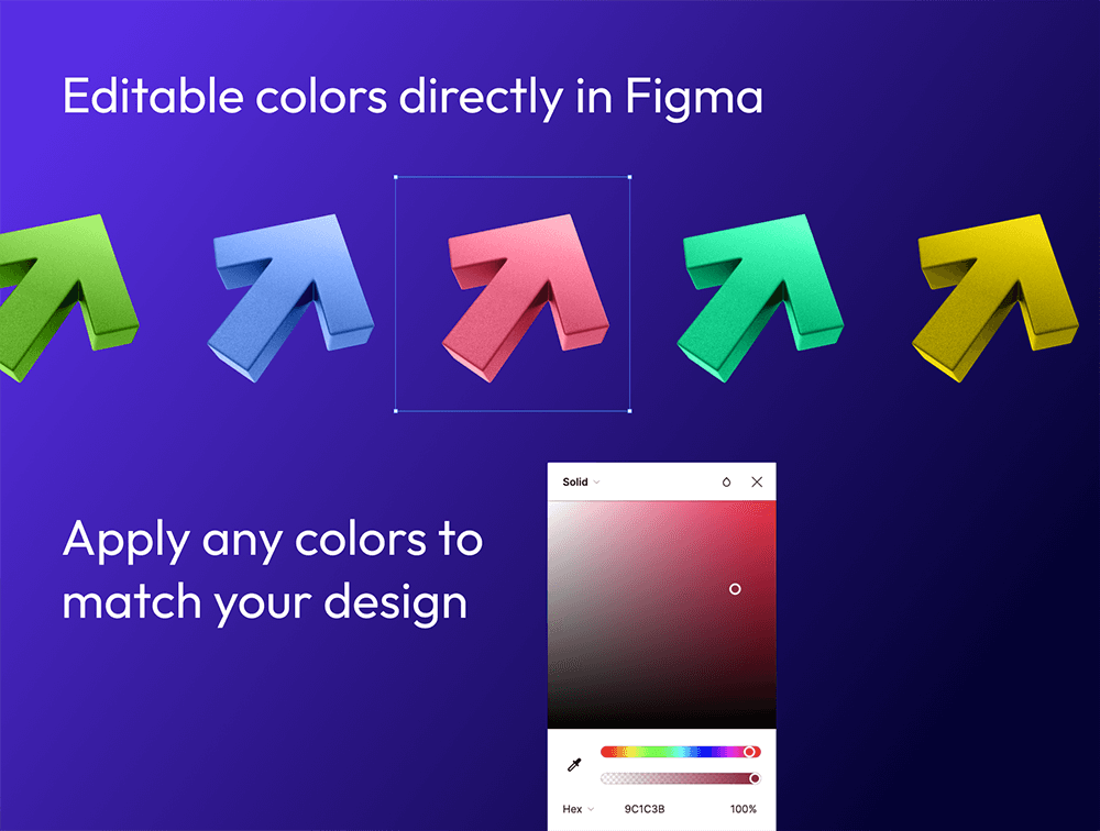 用于设计项目的3D箭头设计素材 图标素材 sucaiwan.com