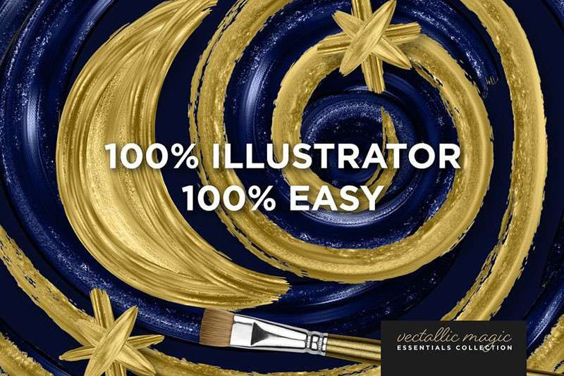 Illustrator漂亮的金漆画笔 笔刷资源 sucaiwan.com