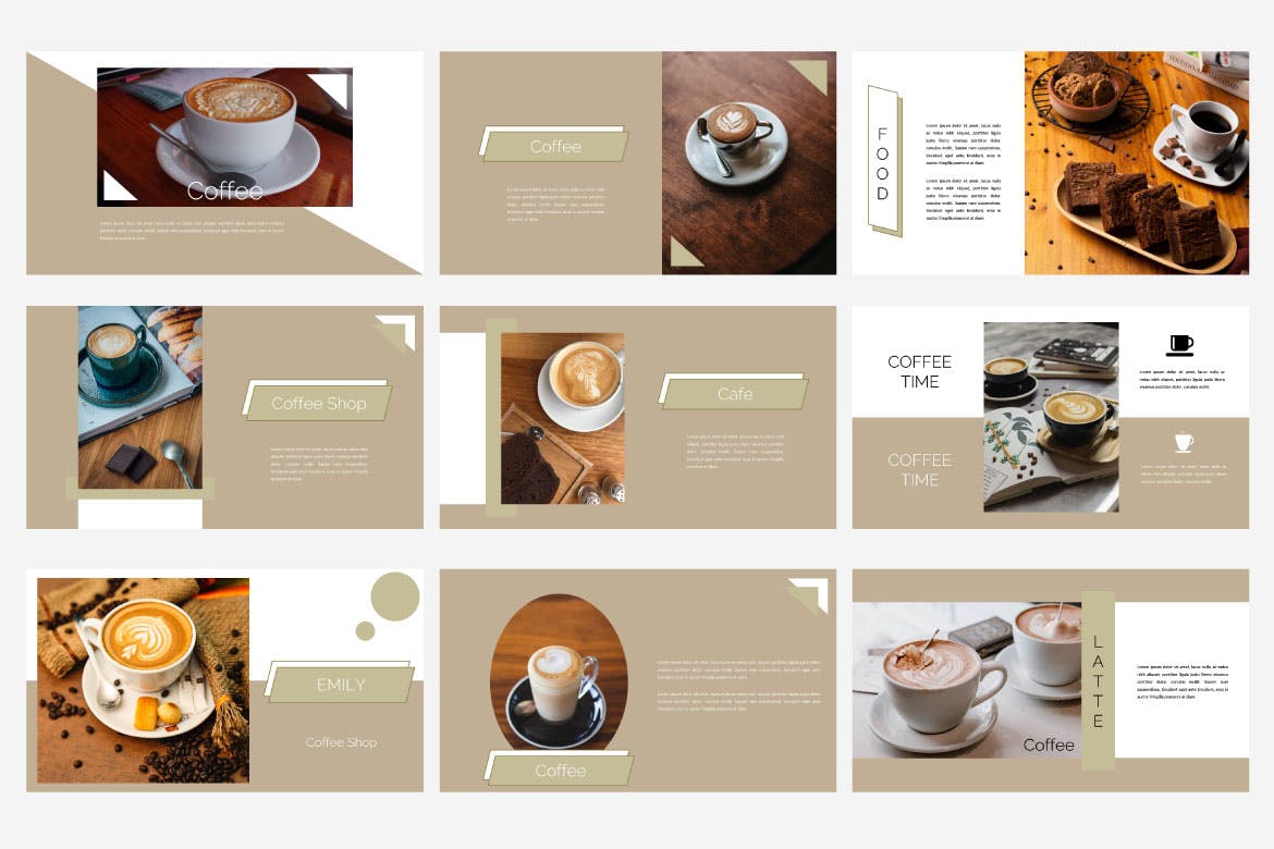 咖啡店创意演示PPT模板 Emily Coffee Shop – Creative Powerpoint Template 幻灯图表 第12张-素材湾丨精选海外优质设计素材资源 咖啡店创意演示PPT模板 Emily Coffee Shop – Creative Powerpoint Template 幻灯图表 sucaiwan.com