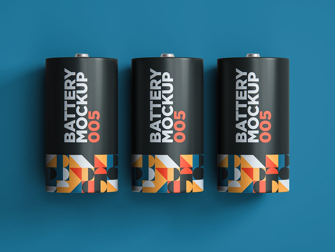 圆形电池包装设计样机v5 Battery Mockup 005 样机素材 sucaiwan.com