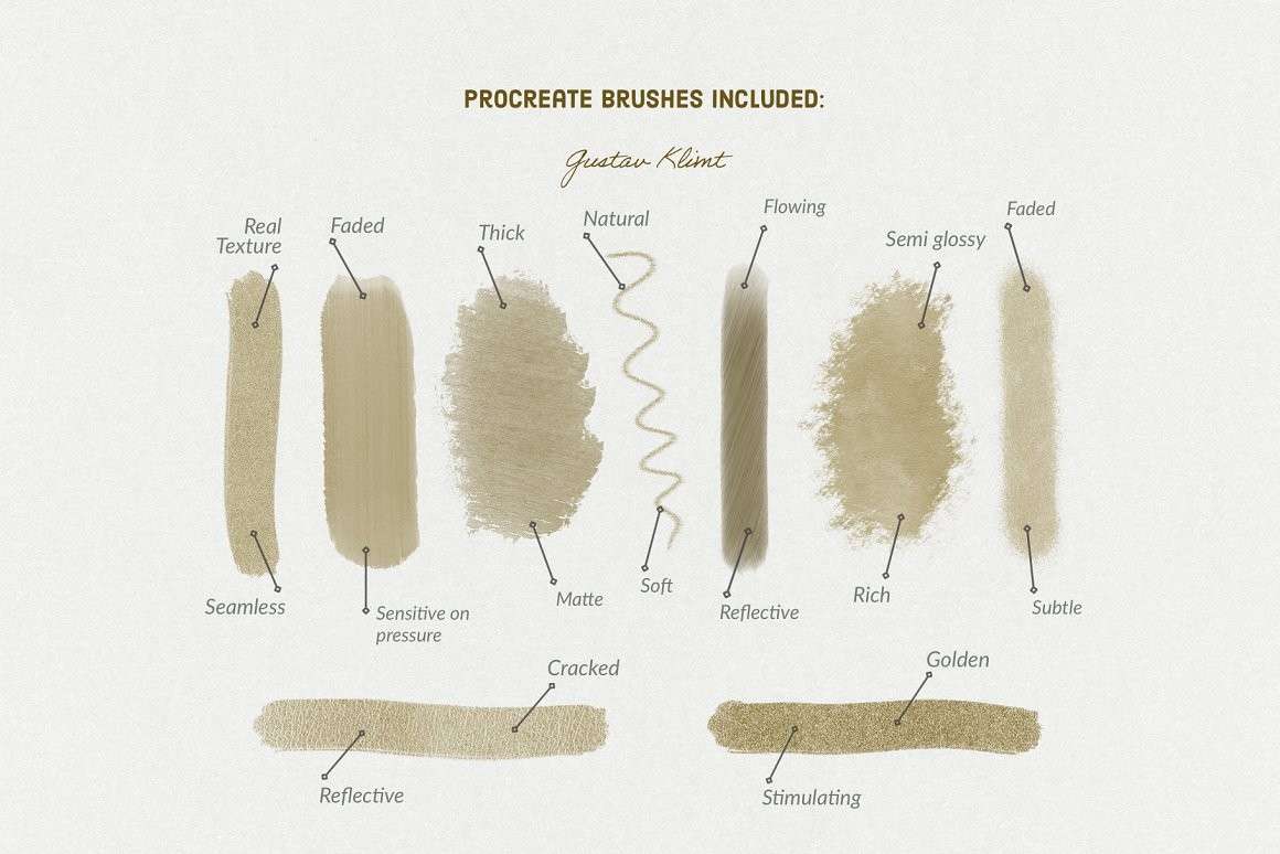 古斯塔夫·克里姆特(Gustav Klimt's )水彩油画Procreate笔刷 笔刷资源 第2张-素材湾丨精选海外优质设计素材资源 古斯塔夫·克里姆特(Gustav Klimt's )水彩油画Procreate笔刷 笔刷资源 sucaiwan.com
