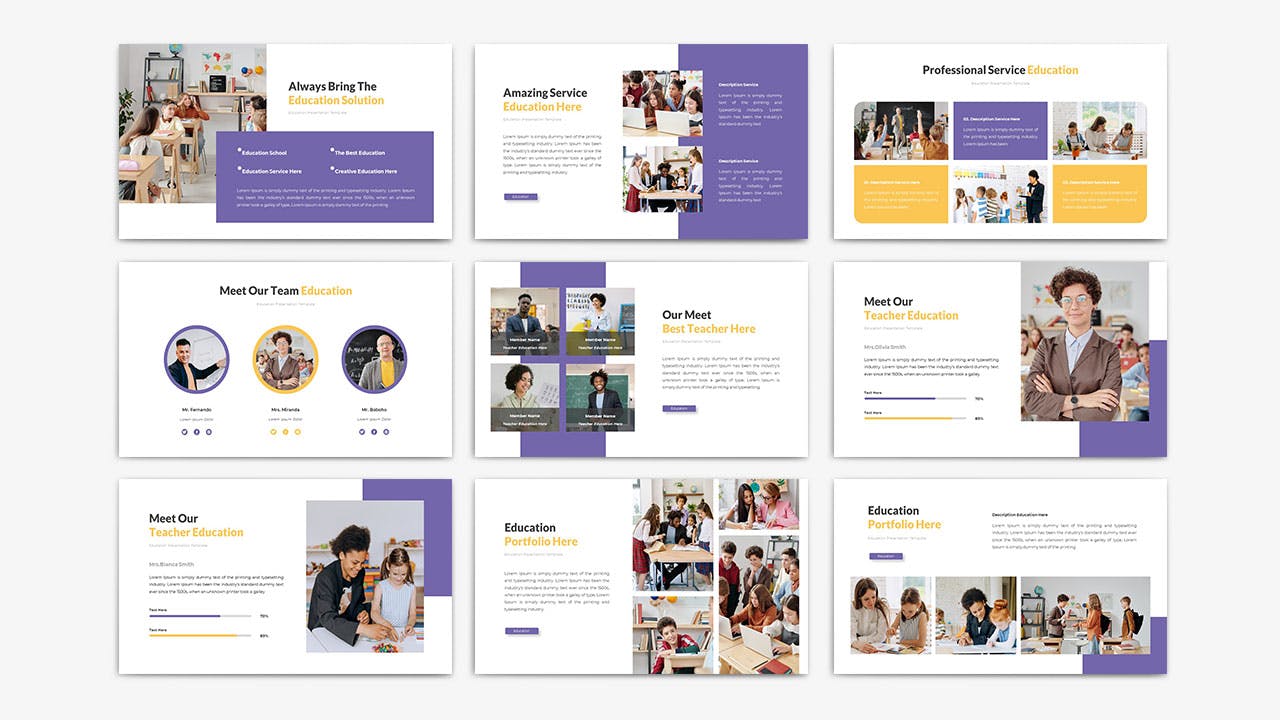 学校课堂教育PPT模板 EDUCATION – Powerpoint Template 幻灯图表 sucaiwan.com