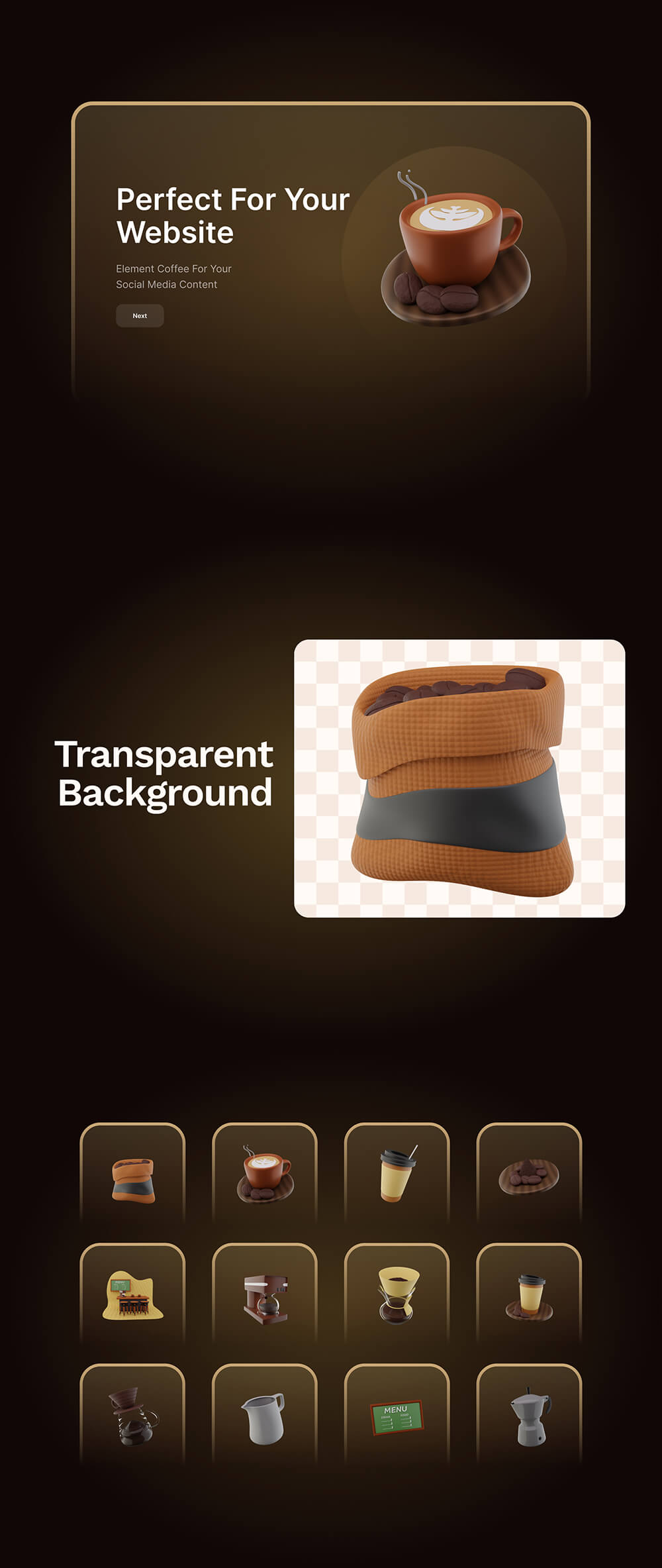 3D咖啡店图标素材 图标素材 sucaiwan.com