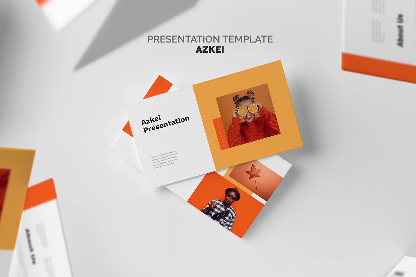 创意橙色主题PPT幻灯片模板下载 Azkei : Creative Orange Powerpoint Template 幻灯图表 sucaiwan.com
