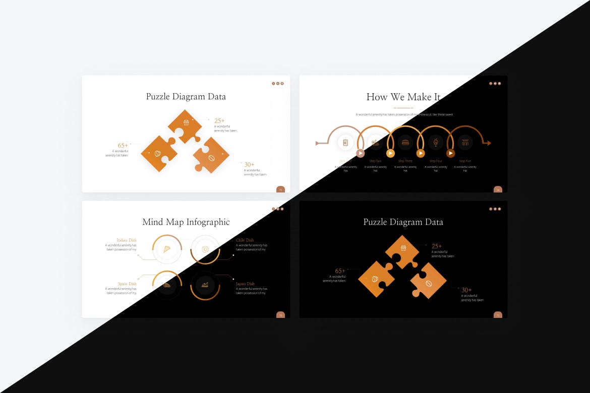 美食餐厅PPT幻灯片模板素材 Food Restaurant PowerPoint Template 幻灯图表 sucaiwan.com