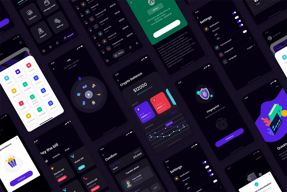 钱包App应用程序 UI 套件 APP UI sucaiwan.com