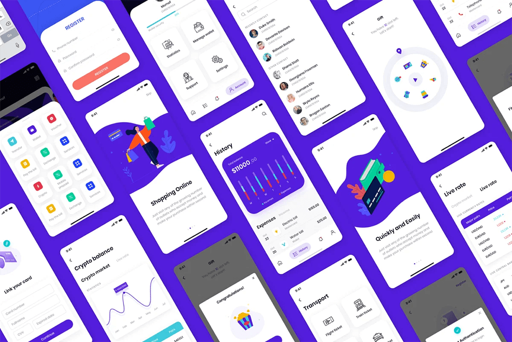 钱包App应用程序 UI 套件 APP UI sucaiwan.com