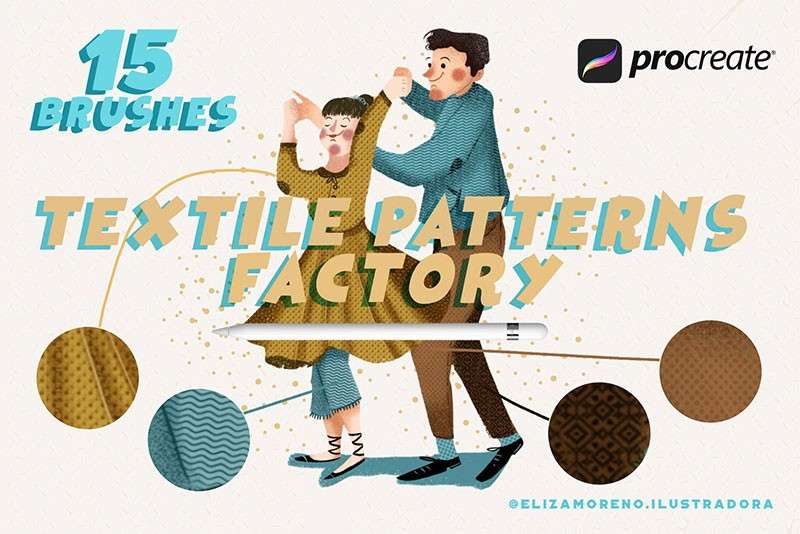 服装纺织图案Procreate笔刷 笔刷资源 sucaiwan.com