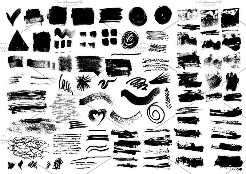 91个水墨油墨AI笔刷 笔刷资源 sucaiwan.com