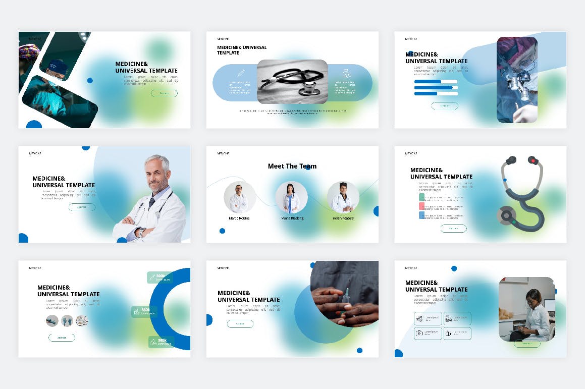 医疗健康多用途幻灯片演示PPT模板 Medical PowerPoint Template 幻灯图表 sucaiwan.com