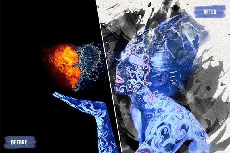 50个水墨飞溅艺术PS笔刷 笔刷资源 sucaiwan.com