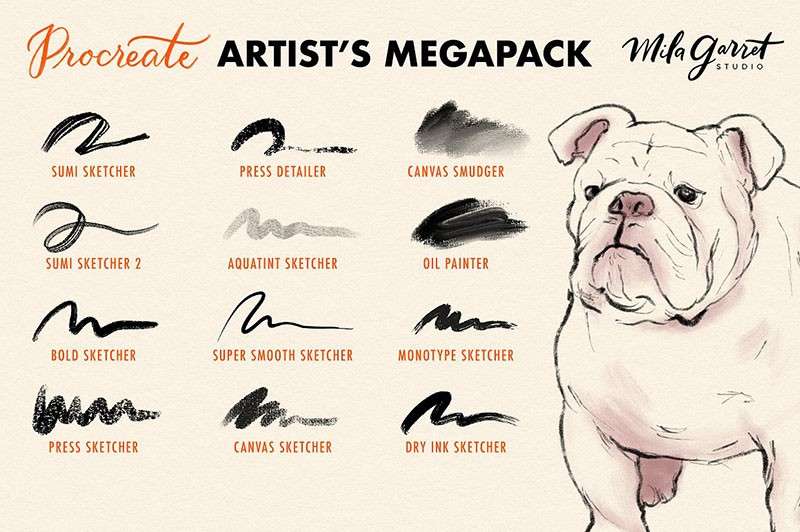 Procreate水彩速写艺术画笔套装 笔刷资源 sucaiwan.com