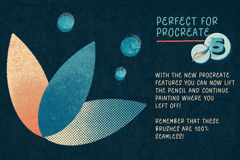 42个半色调纹理Procreate笔刷 笔刷资源 sucaiwan.com