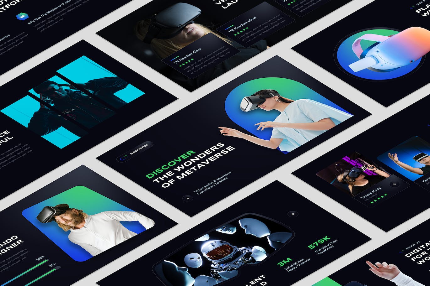 虚拟现实和元宇宙PPT创意模板 Virtual Reality & Metaverse PowerPoint Template 幻灯图表 第1张-素材湾丨精选海外优质设计素材资源 虚拟现实和元宇宙PPT创意模板 Virtual Reality & Metaverse PowerPoint Template 幻灯图表 sucaiwan.com