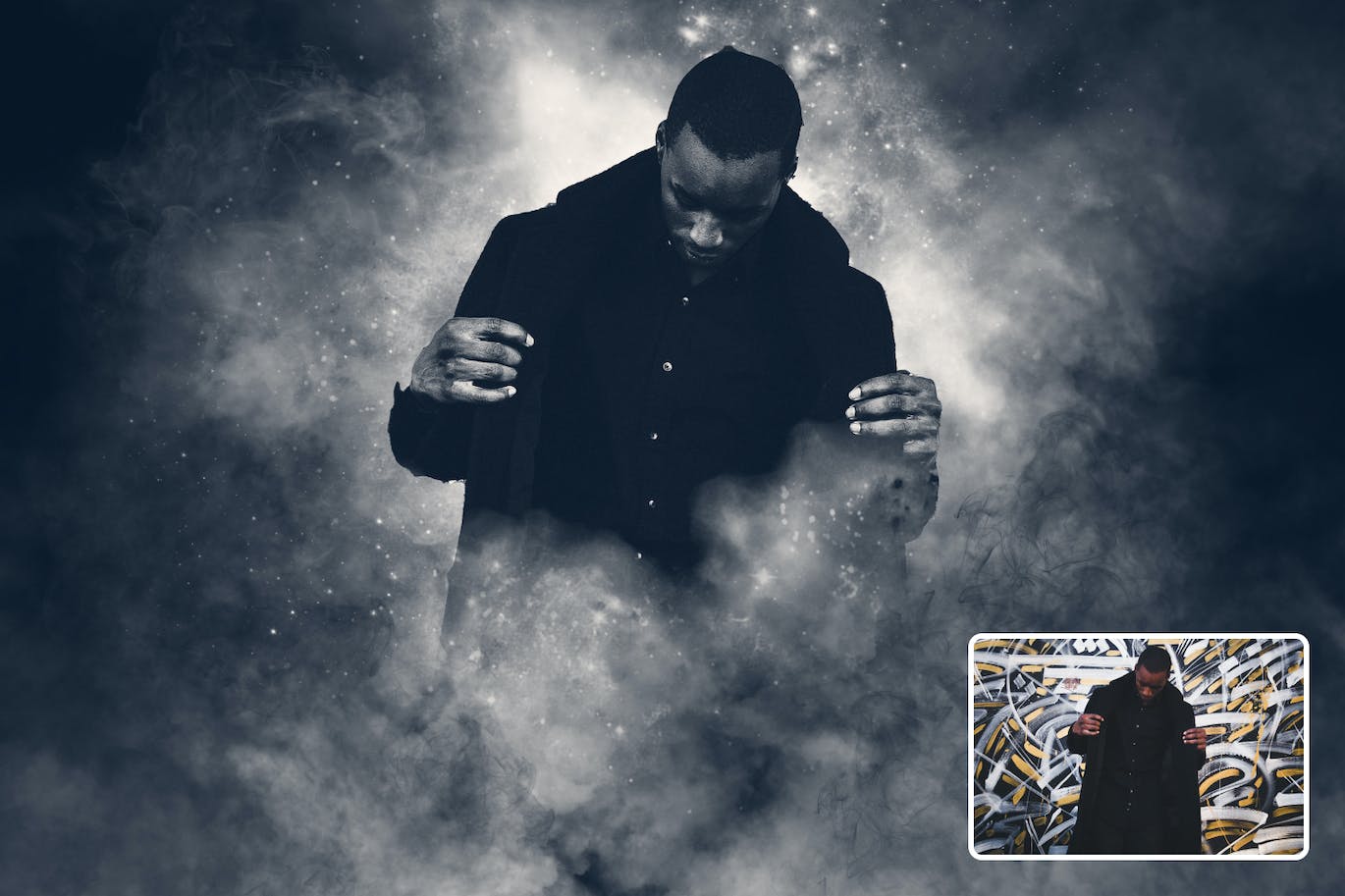 烟雾照片效果Photoshop动作 Smoke Photo Effect Photoshop Action 插件预设 sucaiwan.com