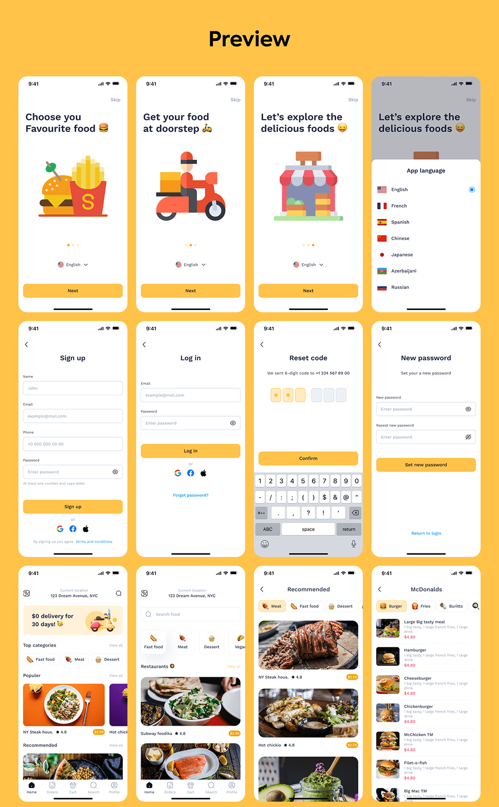 送餐应用程序UI套件 APP UI sucaiwan.com