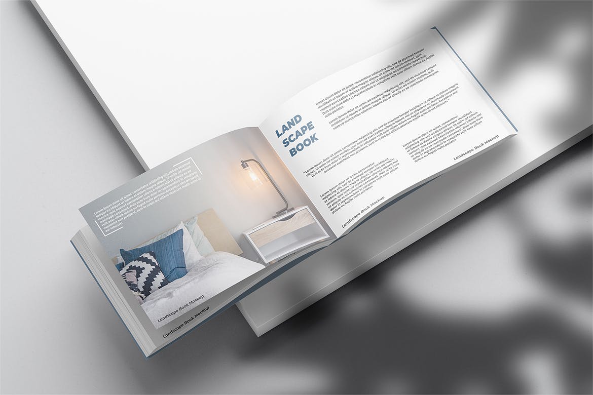 横版宣传册书籍样机模板 Landscape Book Mockup 样机素材 sucaiwan.com