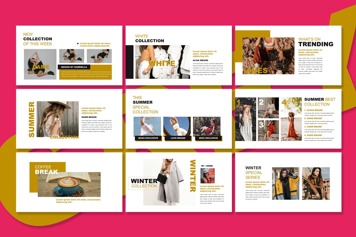 Lookbook时装图册演示PPT模板 Grey Lookbook – Powerpoint Template 幻灯图表 sucaiwan.com