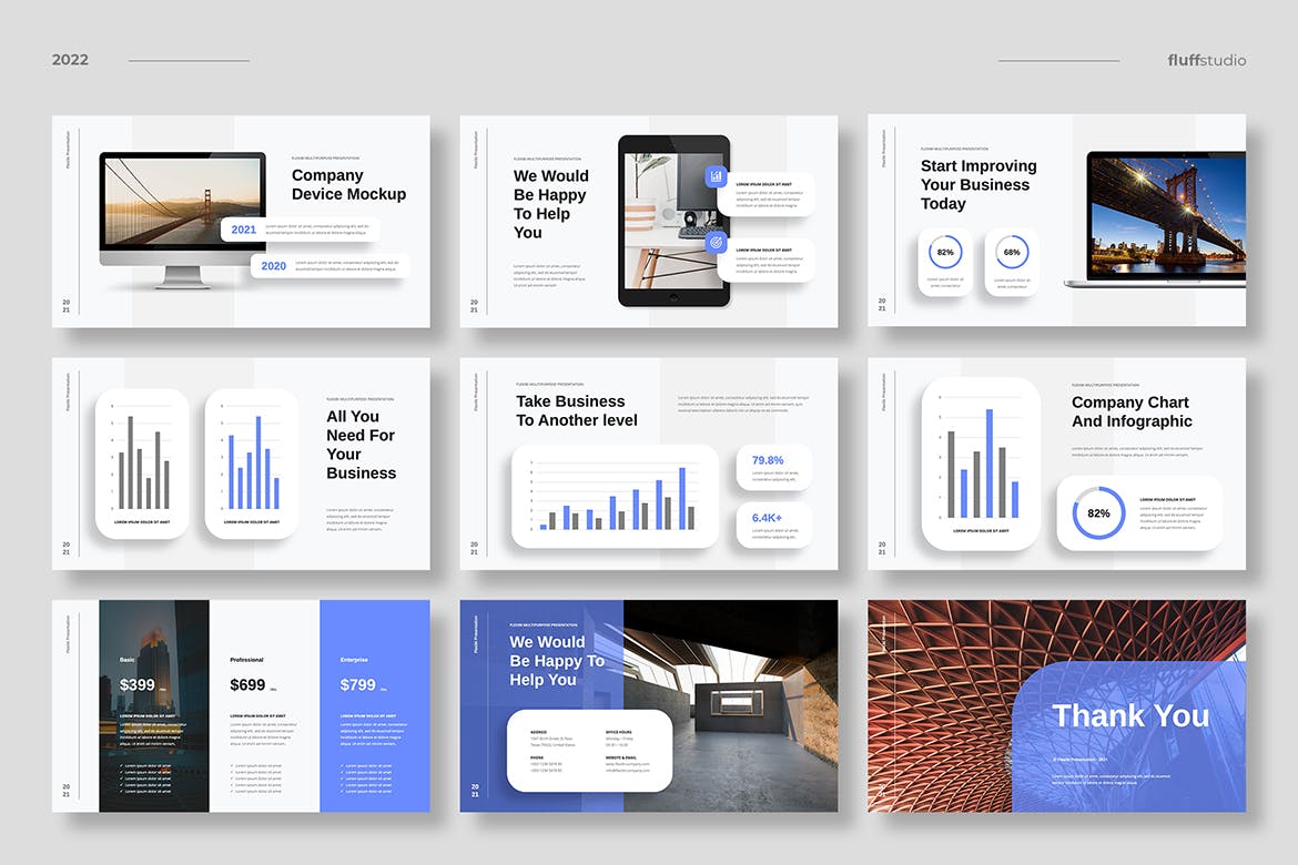 企业年度报告PPT模板 Flexibi – Multipurpose PowerPoint Template 幻灯图表 sucaiwan.com