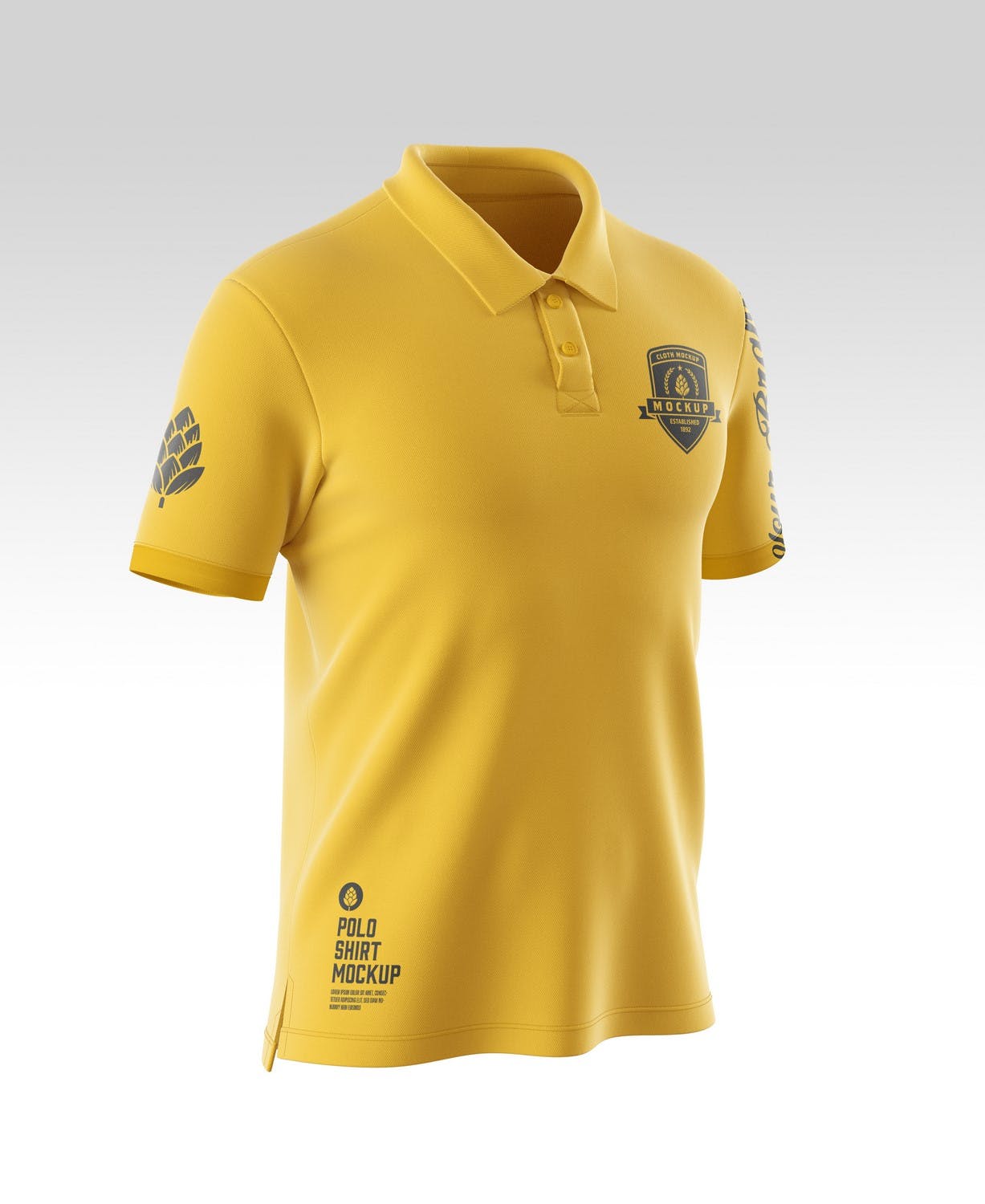 经典男式短袖Polo衫设计样机模板 Classic Men’s Short Sleeve Polo Shirt Mockup 样机素材 sucaiwan.com