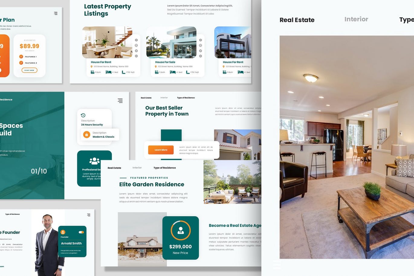 庄园地产业务PPT模板 Arch Estate – Powerpoint Template 幻灯图表 sucaiwan.com