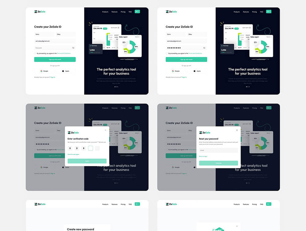 销售分析仪表盘UI设计套件 APP UI sucaiwan.com