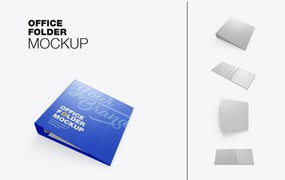 纸质办公文件夹设计样机模板 Paper Office Folder Mockup