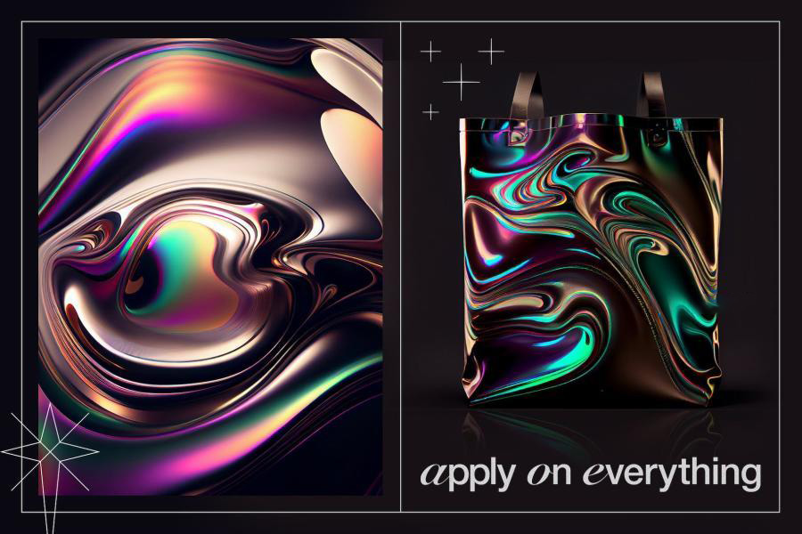 背景素材-彩虹色渐变流动液态金属效果背景图片素材 图片素材 sucaiwan.com