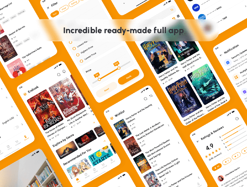 电子书商店和阅读器App应用程序UI套件 APP UI sucaiwan.com