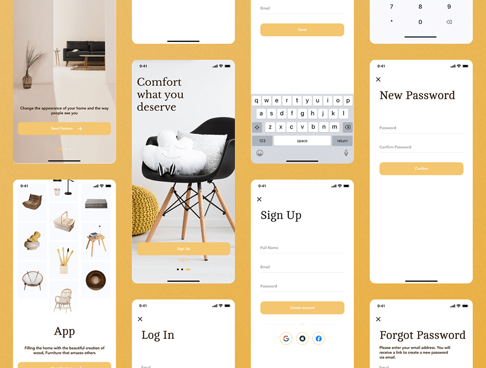 家具应用程序UI套件 APP UI sucaiwan.com