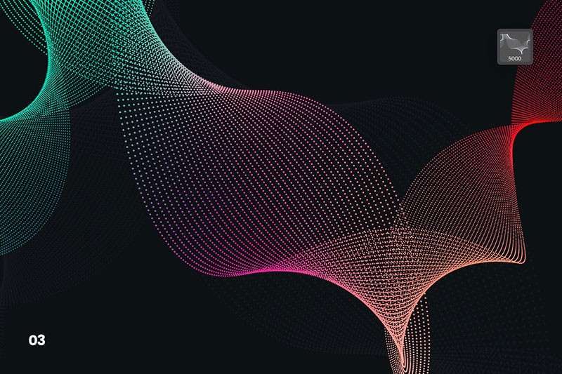 10个抽象粒子波浪线PS笔刷 笔刷资源 sucaiwan.com