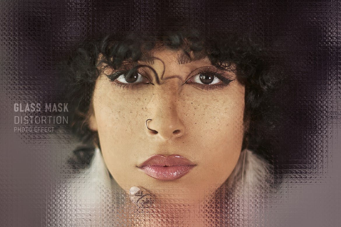 扭曲玻璃照片特效PS图层样式 Distortion Glass Photo Effect 插件预设 sucaiwan.com