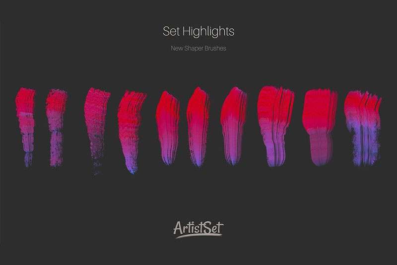 200+自然丙烯油画效果PS笔刷工具，tpl格式 笔刷资源 sucaiwan.com