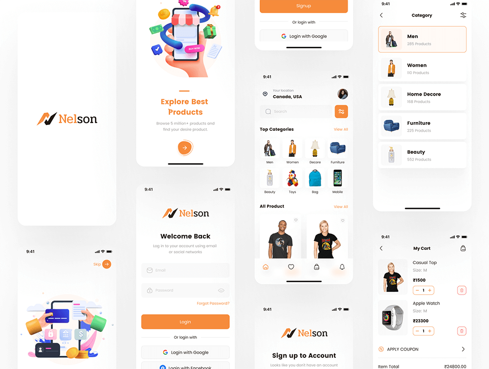 电子商务App应用程序UI套件 APP UI sucaiwan.com