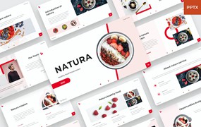 健康水果食品Powerpoint幻灯片模板 NATURA – Healthy food PowerPoint Template