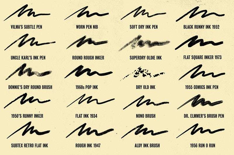 62个油墨效果Procreate画笔 笔刷资源 sucaiwan.com