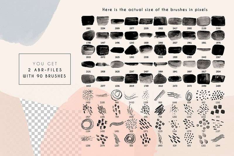 豪华水彩印章PS笔刷套装 笔刷资源 sucaiwan.com