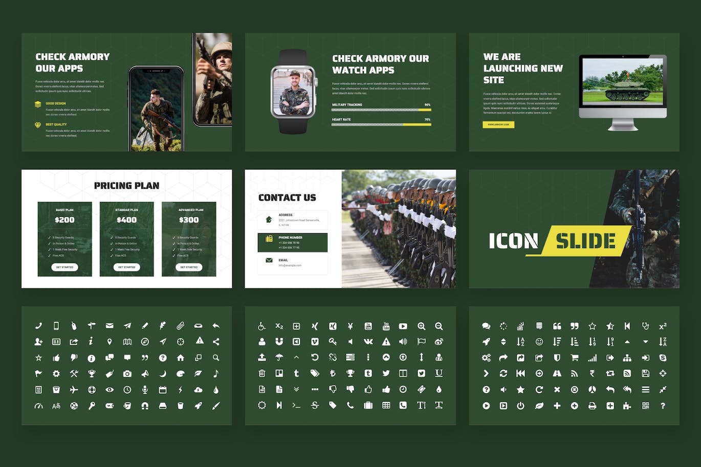 军事教育和训练Powerpoint模板 ARMORY – Military Education Powerpoint Template 幻灯图表 第7张-素材湾丨精选海外优质设计素材资源 军事教育和训练Powerpoint模板 ARMORY – Military Education Powerpoint Template 幻灯图表 sucaiwan.com