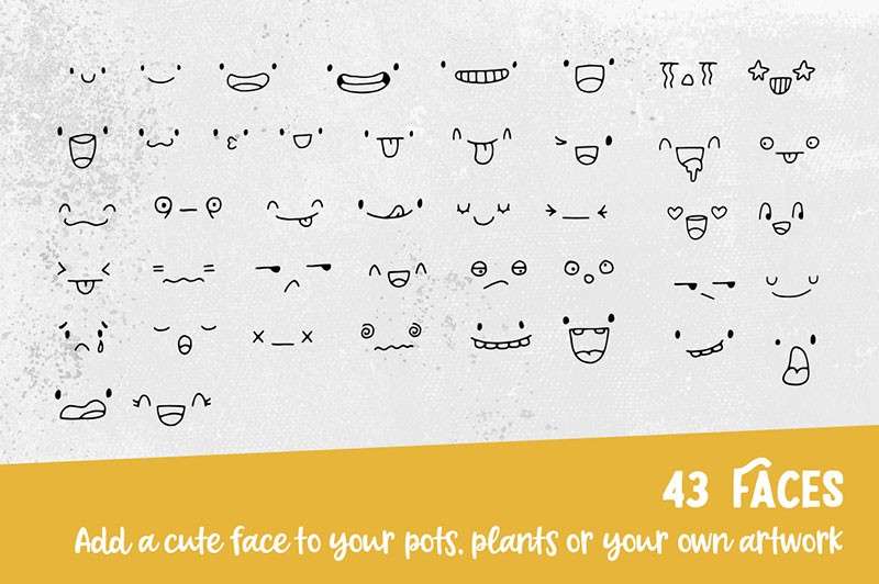 植物和盆栽卡通线描画Procreate笔刷 笔刷资源 sucaiwan.com