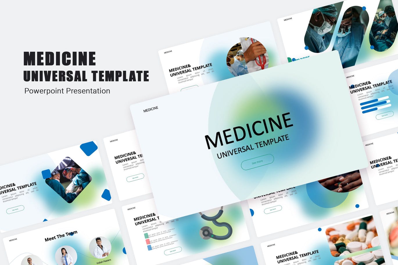 医疗健康多用途幻灯片演示PPT模板 Medical PowerPoint Template 幻灯图表 sucaiwan.com
