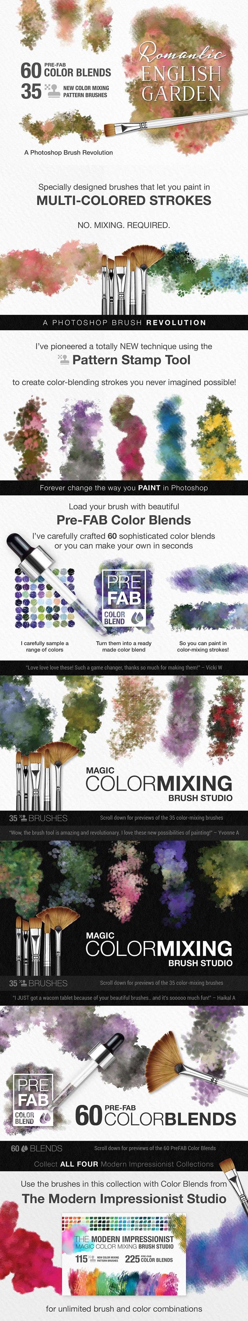 印象派花园油画PS笔刷 笔刷资源 sucaiwan.com