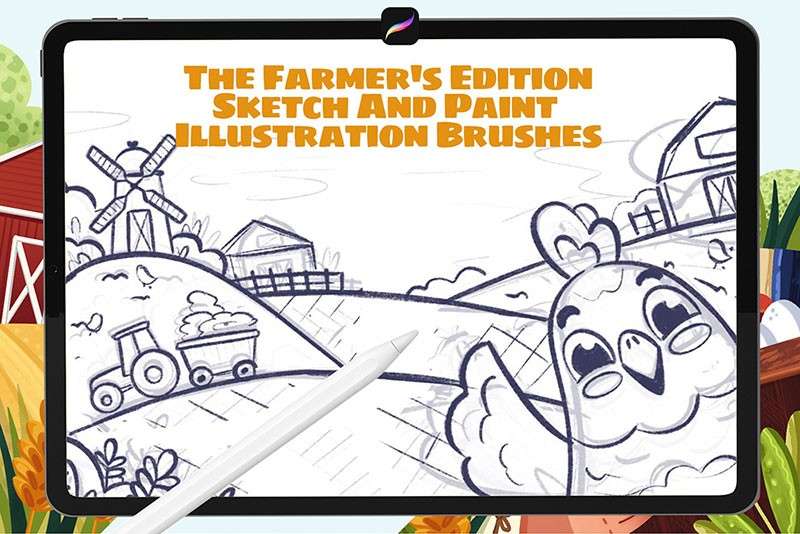 儿童绘本常用Procreate笔刷 笔刷资源 sucaiwan.com