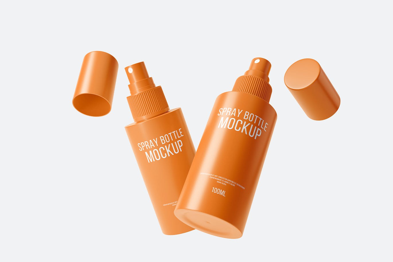 100ml喷雾瓶包装设计样机v2 100ml Spray Bottle Mockup Vol.2 样机素材 sucaiwan.com