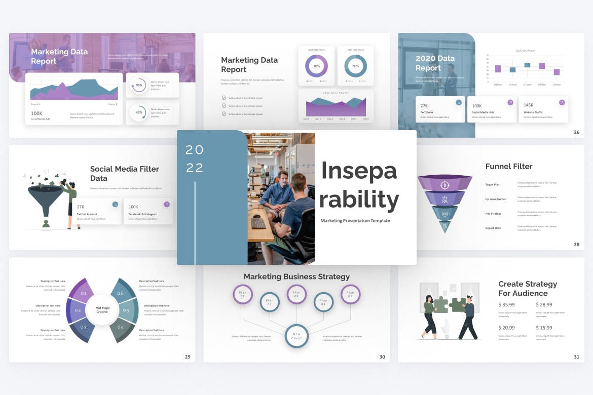 不可分割性营销PPT模板下载 Inseparability Marketing PowerPoint Template 幻灯图表 sucaiwan.com