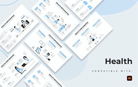 医疗健康信息图表矢量模板 Medical Health Illustrator Infographics