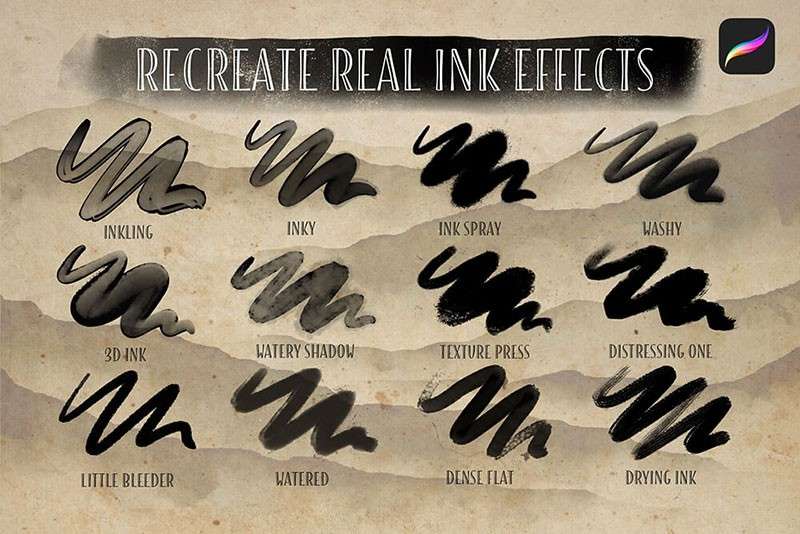 Procreate传统水墨画笔 笔刷资源 sucaiwan.com